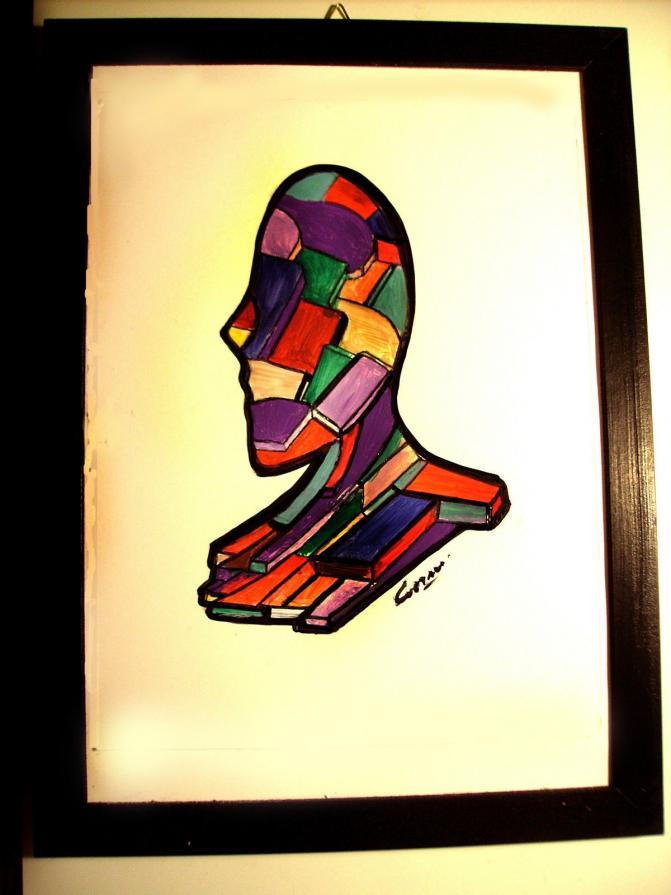 COZZANI "Mujer Cubo" dipinto olio acrilico archivio Cozzani 