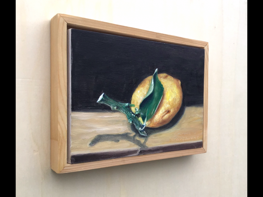 Limone olio su tavola 20 x 15 cm