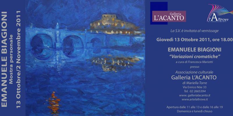 Emanuele Biagioni in “Variazioni cromatiche" Emanuele Biagioni in “Variazioni cromatiche"