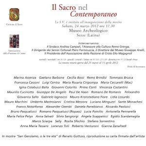 IL SACRO NEL CONTEMPORANEO-Museo Archeologico, Sezze-Latina
