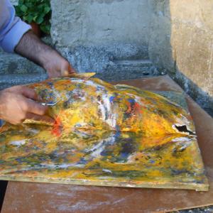 Fase di esporto, come da video, della materia solidificata dal supporto 