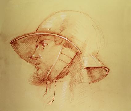 Copia da uno Studio di guerriero dell'artista Aniello Falcone