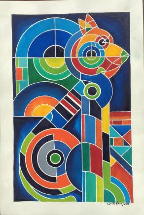 COMPOSITION NR 060 – “Squares & Circles 060” – By EURICO HAAN – 2017