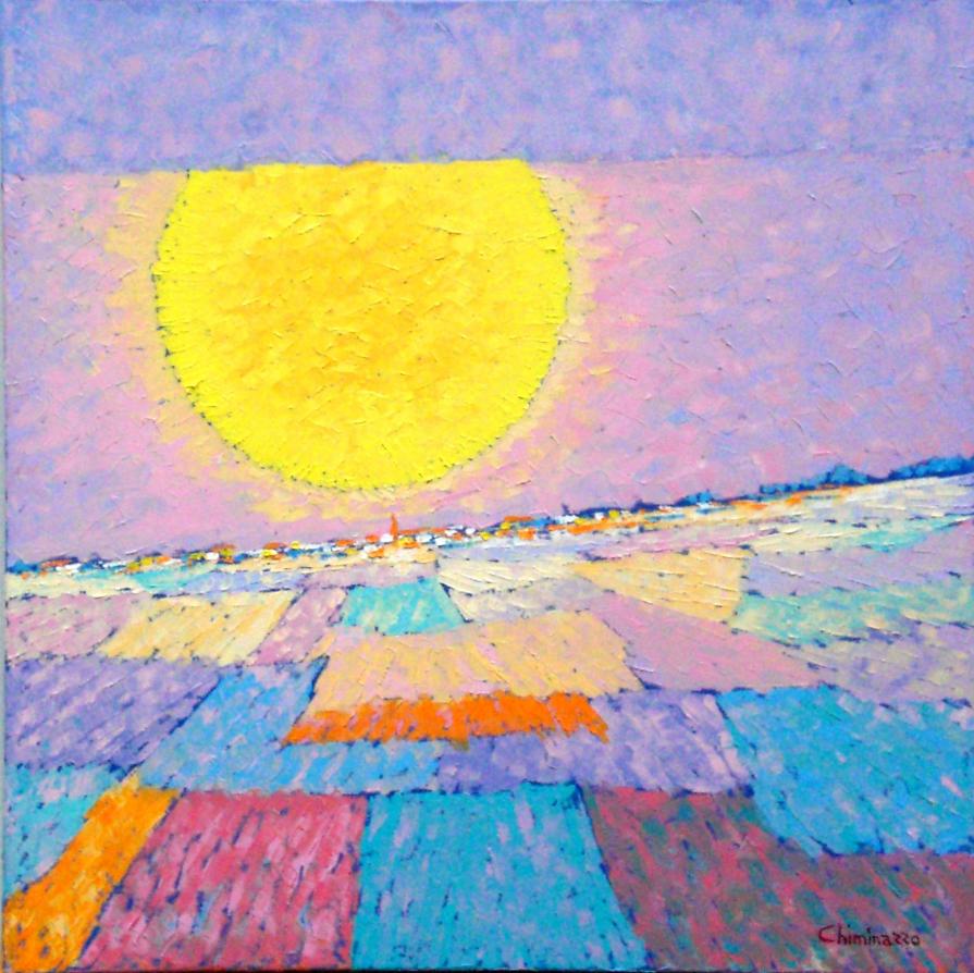 Riflessioni sulla campagna, con sole giallo Riflessioni sulla campagna, con sole giallo