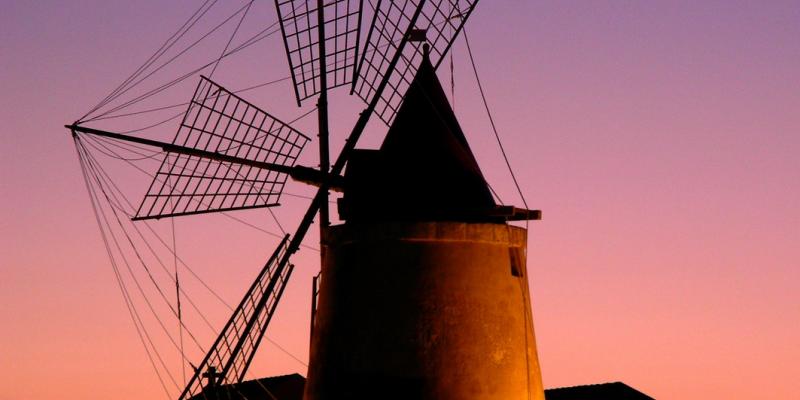 Italy. Sicily, Trapani blue salt