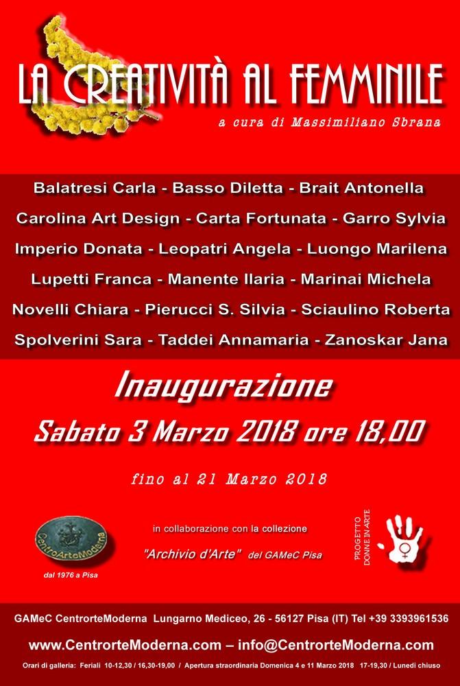 La Creatività al Femminile 2018 @GAMeC PISA