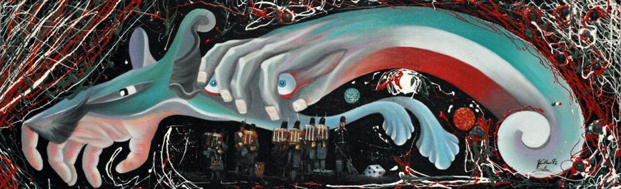 Invasori ( Vincitori e vinti)  rivisitazione dei soldati Francesi di G. fattori con l'incontro tra G