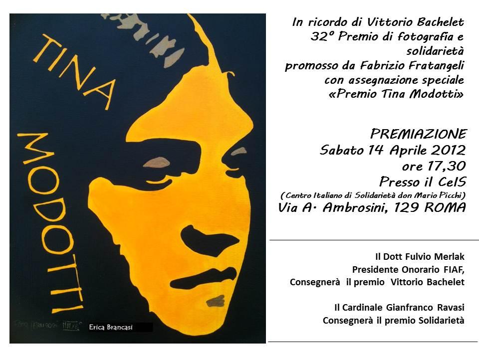 PHOTO .  Premio Tina Modotti e Concorso Premio Bachelet 