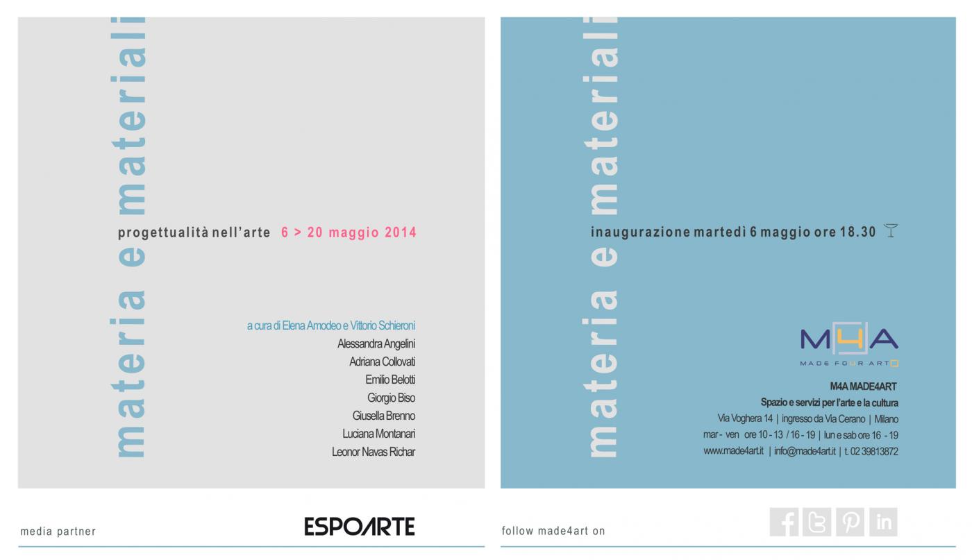 Materia e materiali: progettualità nell'arte | A cura di Elena Amodeo e Vittorio Schieroni Materia e materiali: progettualità nell'arte | A cura di Elena Amodeo e Vittorio Schieroni