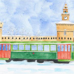 "Davanti al Castello Sforzesco di Milano  "