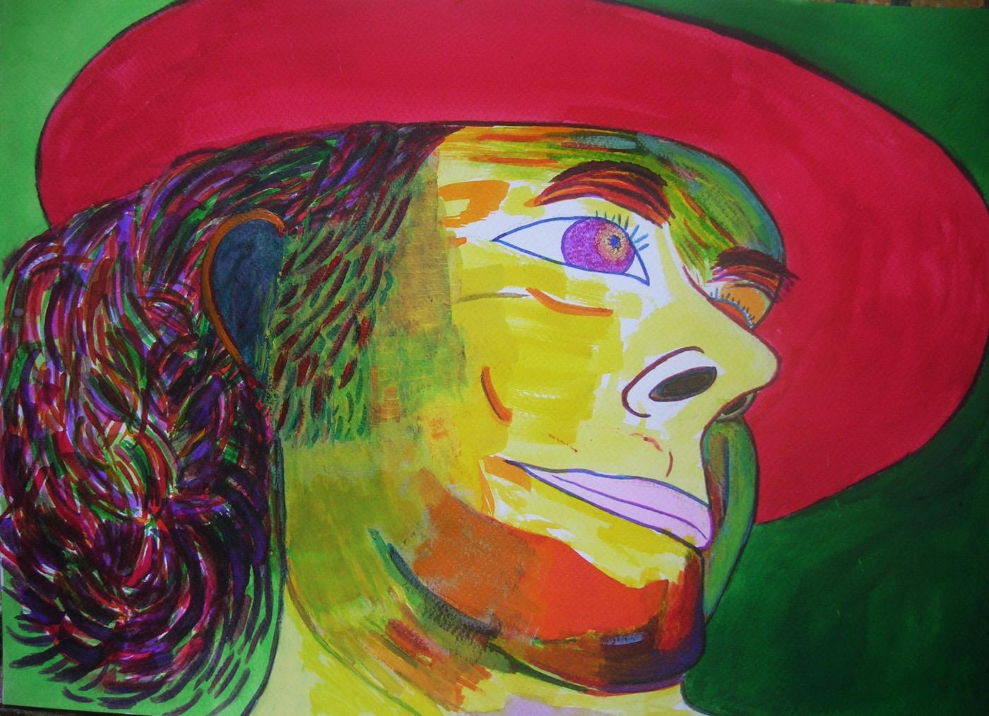 Autoritratto con cappello rosso