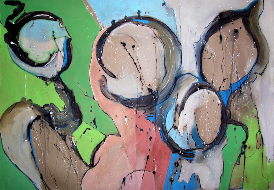 Woman with molten mirror