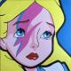 Tiziano Casarini - Alice come David Bowie - acrilico su tela - 70 x 70
