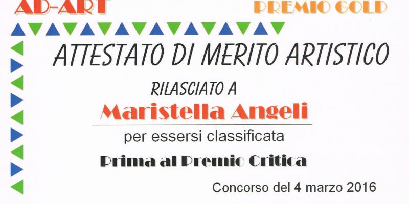 Primo Premio Critica 34° Concorso Ad-Art