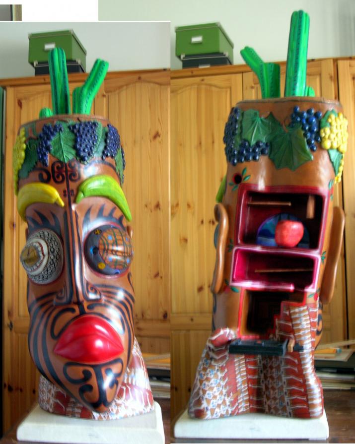 testa di cactus  fronte. Retro,  test di intelligenza per il popolo della padania