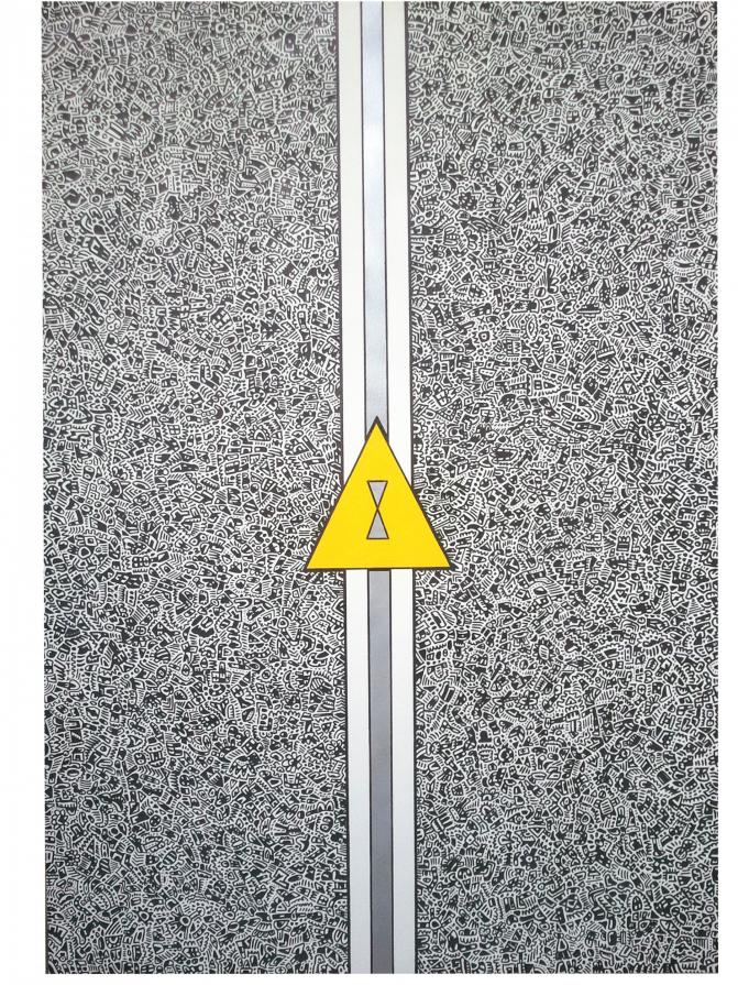 Percorso di una linea su triangolo/i sui tratti