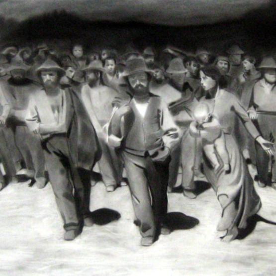 Il quarto Stato ( copia, carboncino e grafite)