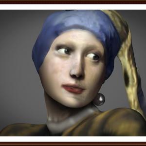 Ragazza con orecchino in 3D