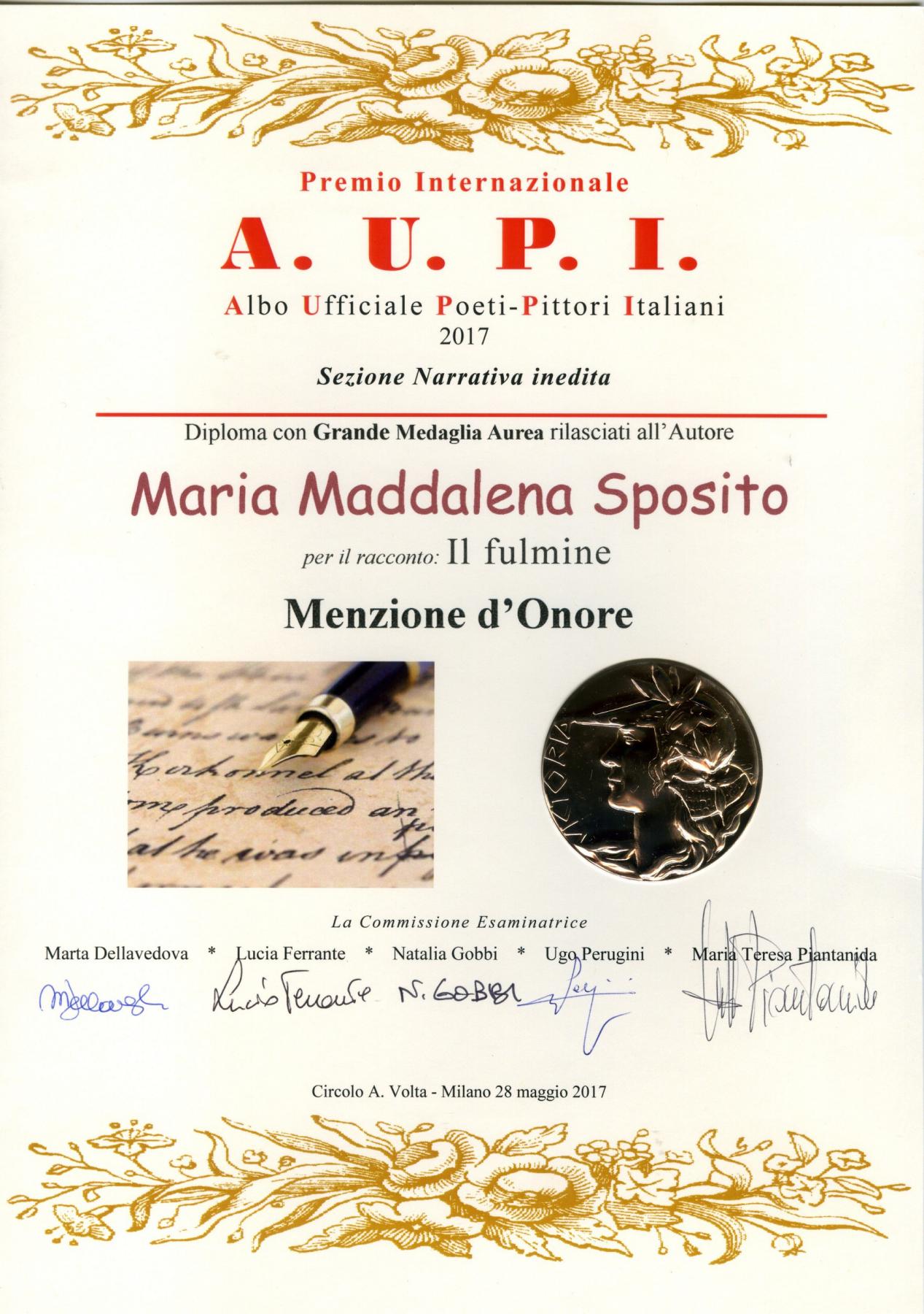 Premio Letterario- Sezione Narrativa inedita-