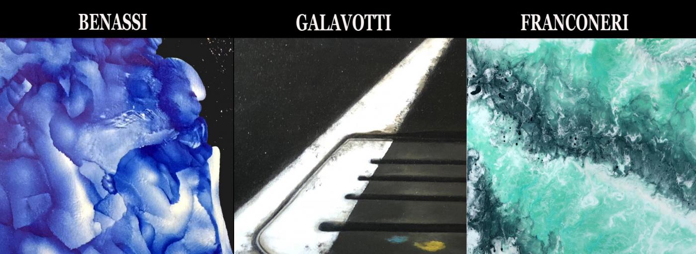 Mostre personali di Sauro Benassi, Gian Luca Galavotti e Federica Franconeri Mostre personali di Sauro Benassi, Gian Luca Galavotti e Federica Franconeri