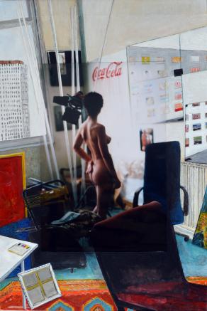 nu visitant l'atelier