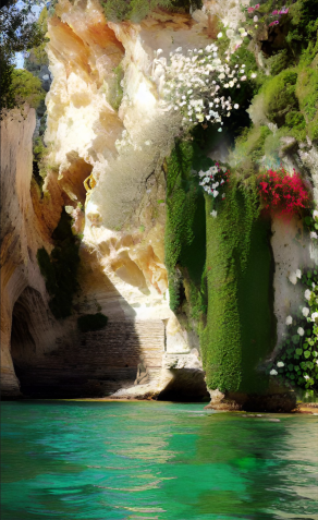 Alabaster Cliffs above the Pool of the Five Naiads