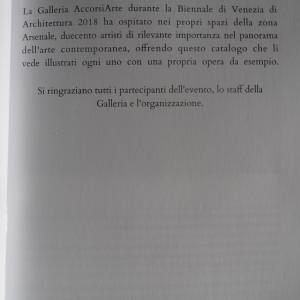 Ho partecipato con una mia opera alla mostra collettiva presso la Galleria d'Arte Accorsi Arte a Venezia