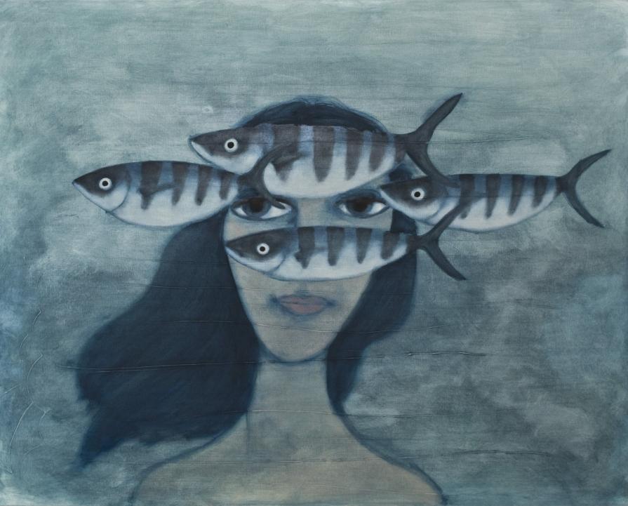 sirena con pesci pilota