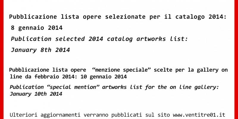 Artworks selection results dates