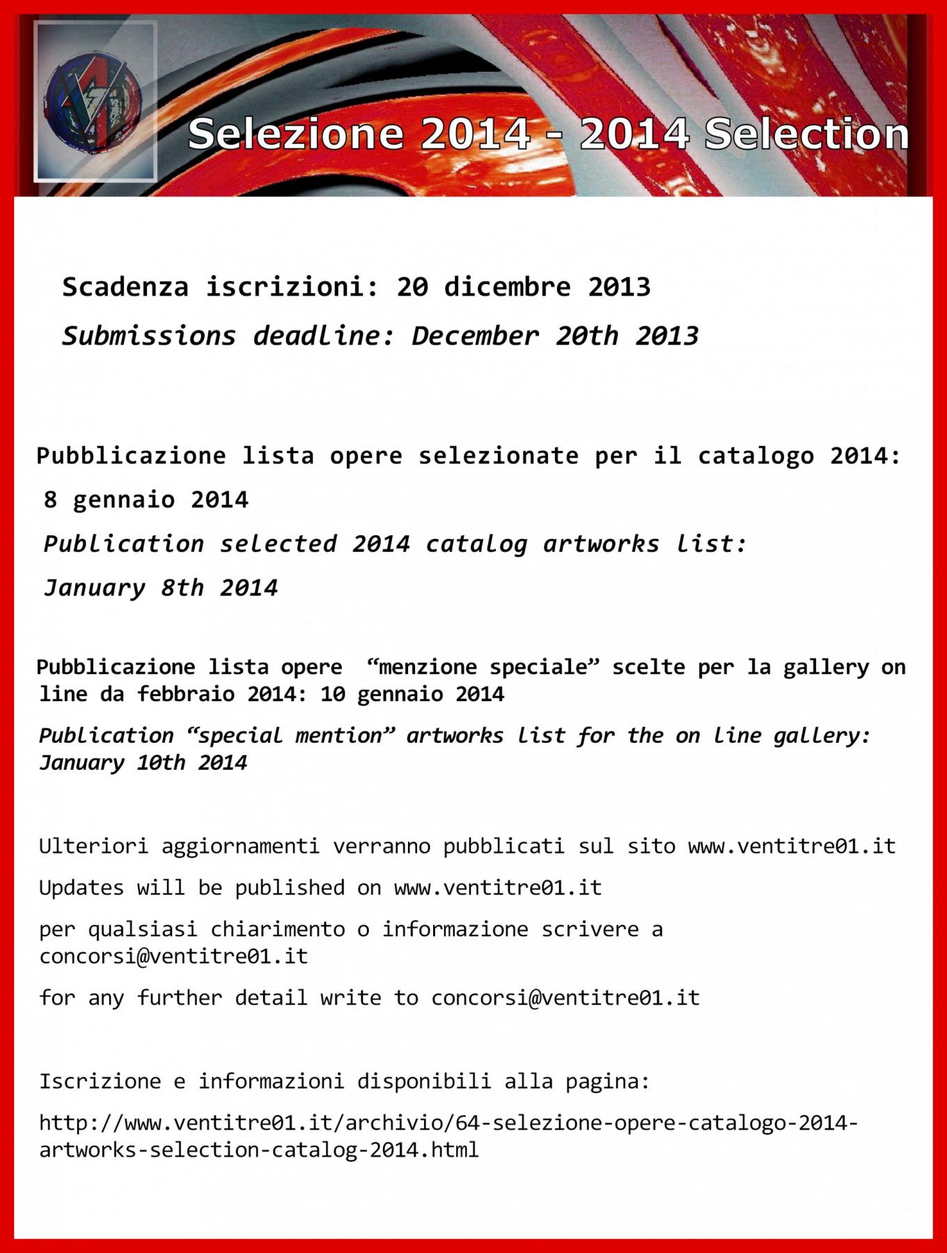 Artworks selection results dates