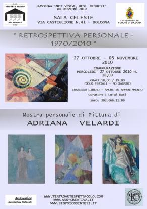 Locandina Mostra Adriana Velardi Sala Celeste Bologna Locandina Mostra Adriana Velardi Sala Celeste Bologna