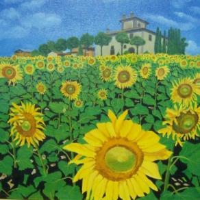 LG 0021 - Fattoria con campo di girasoli - Toscana