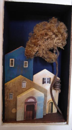 Gruppo di case in scatola