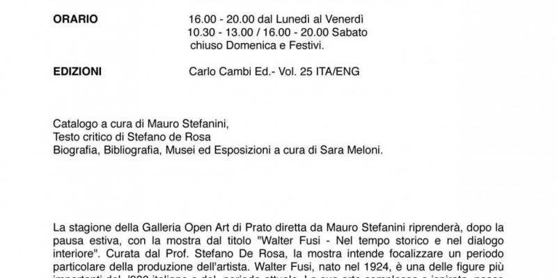 Walter Fusi - Nel Tempo Storico e nel Dialogo Interiore - 1957-1963