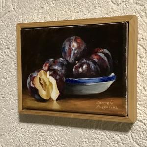 Pflaumen  olio su Lino 20 x 15 cm