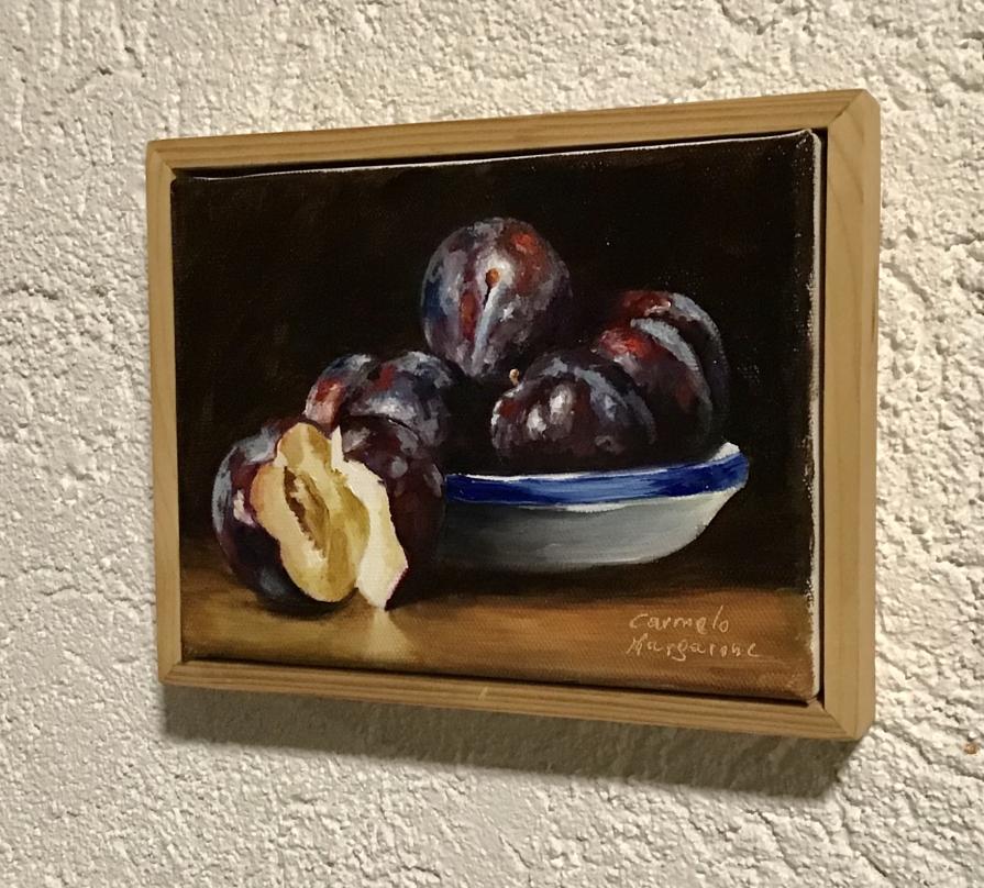 Pflaumen  olio su Lino 20 x 15 cm