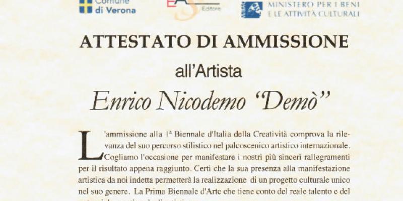 FIRST BIENNIAL OF CREATIVITY 'IN VERONA