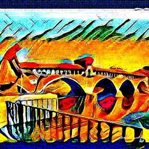 Come una visione nella nebbia...il Ponte Coperto appare come un'icona di Pavia ...