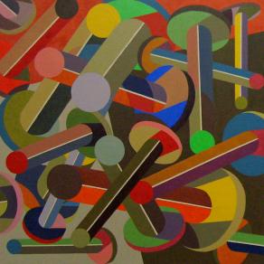 Dialogo concitato   olio su tela    100x100        2006