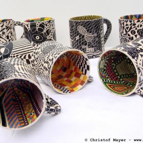 Collection of colorful cups