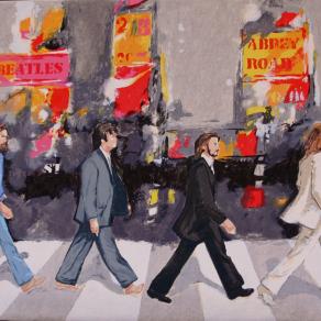 Giuliano Trombini (Italia) - Abbey road - serigrafia su tela - 70 x 50