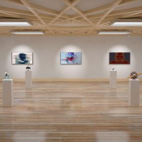 La New Gallery, Madrid, Spain, a Collective the 3 frontal works