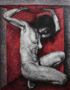 cariatide sul muro rosso