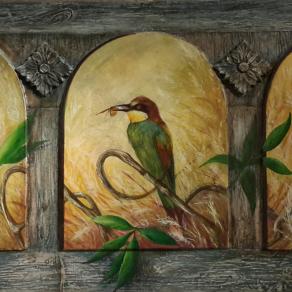 Trittico uccelli,  decorazioni e