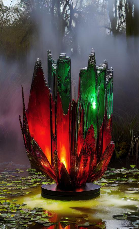 Swamp Sculpture with Gator and Tarsier