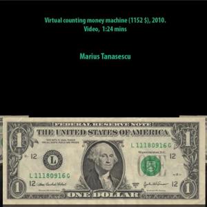 My work "Virtual counting money machine (1152 $)" at MIDEN Video Art Festival, Kalamata, Greece