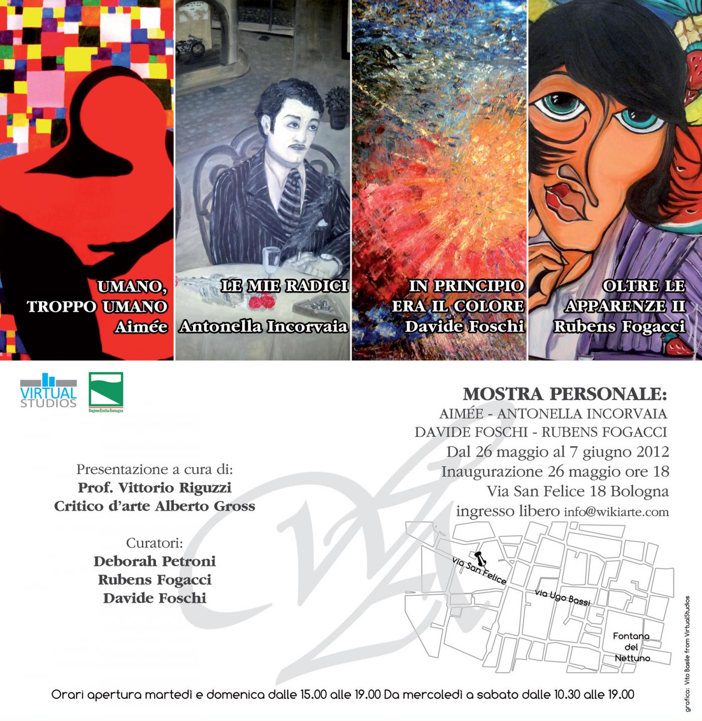 Mostra personale di Antonella Incorvaia, Aimée, Rubens Fogacci, Davide Foschi