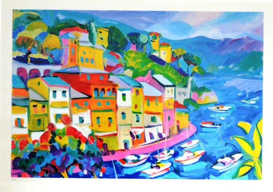 Claudio Malacarne (Italia) - Portofino - Serigrafia Su Tela - 50 X 70