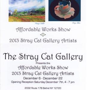 Artist Carla Strozzieri participated in the Stray Cat Gallery Affordable Works Show