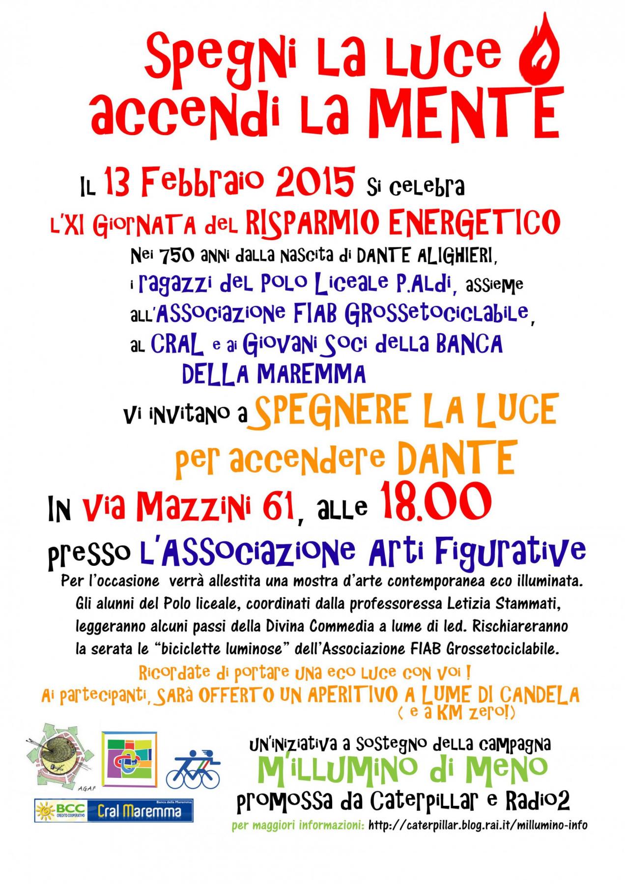 M’ILLUMINO DI MENO - 13 febbraio 2015 Festa del Risparmio Energetico